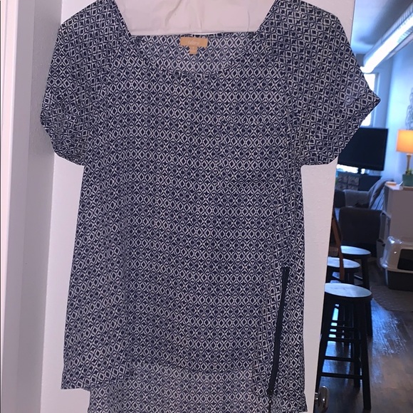 Navy/White Blouse